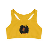 Golden Queen (Yellow) Seamless Sports Bra (AOP)