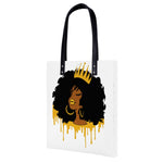 Queen Gold White Regular PU Leather Tote Bags