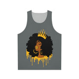 Golden Queen (Dark Grey) Unisex Tank Top (AOP)