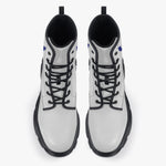 Freedom 1 White Casual Leather Chunky Boots