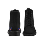 Men's Lace Up Canvas Boots (Model1203H)(Black)