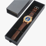 Air Force Italian Olive Lumber Wooden Watch - Leather Strap