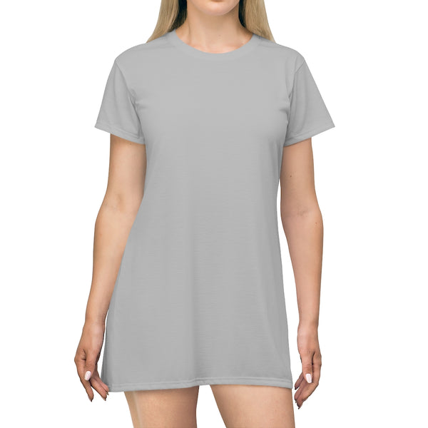 grey t shirt dress All Over Grey Print T-Shirt Dress XL