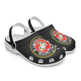 Marine Corps All Over Black Printed Clogs