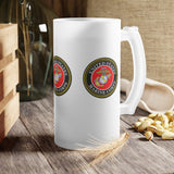 Marine Corps Frosted Glass Beer Mug