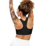 Golden Queen (Black)  Seamless Sports Bra (AOP)