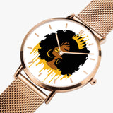 Golden Queen Fashion Ultra-thin Stainless Steel Quartz Watch (With Indicators)