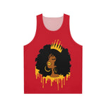 Golden Queen (Dark Red) Unisex Tank Top (AOP)