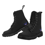 Men's Lace Up Canvas Boots (Model1203H)(Black)