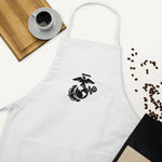 Marine Corps (Black and White logo) Embroidered Apron - Wear Freedom Wear