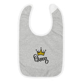 Queen Embroidered Baby Bib - Wear Freedom Wear