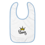 Queen Embroidered Baby Bib - Wear Freedom Wear