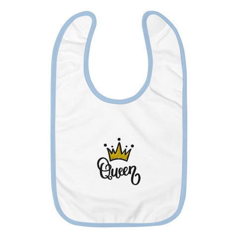 Queen Embroidered Baby Bib - Wear Freedom Wear