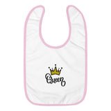 Queen Embroidered Baby Bib - Wear Freedom Wear