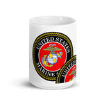 Marine Corps White glossy mug